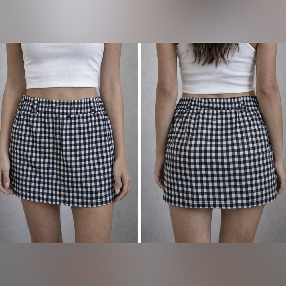 La Hearts Black and White Mini Pencil Skirt